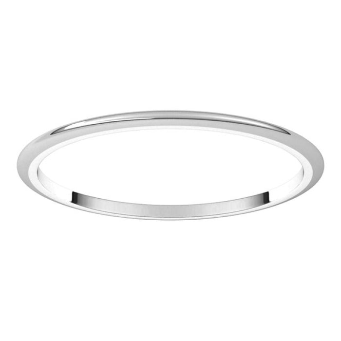 10K White Gold 1 mm Half Round Band Size 7