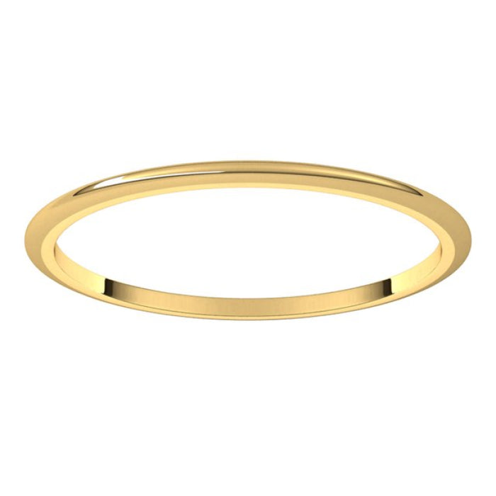 10K Yellow Gold 1 mm Half Round Band Size 6