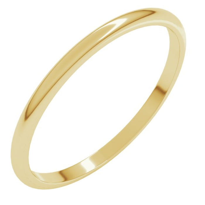 10K Yellow Gold 1.5 mm Lightweight Half Round Band Size 5