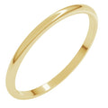 10K Yellow Gold 1.5 mm Lightweight Half Round Band Size 6