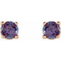14K Rose Gold Lab-Grown Alexandrite Earring