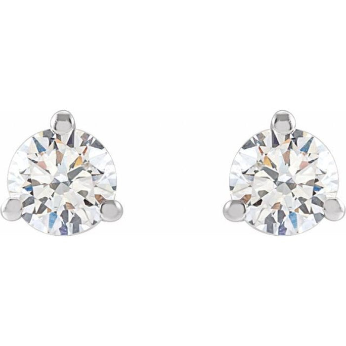 14K White Gold 1/6 CT Lab-Grown Diamond Stud Earrings