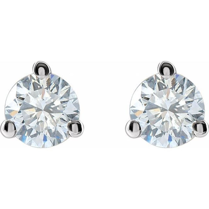 14K White Gold 1/8 CT Lab-Grown Diamond Stud Earrings