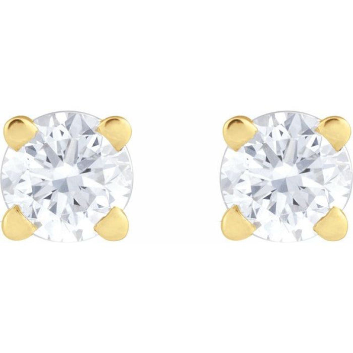 14K Yellow Gold 1/10 CT Lab-Grown Diamond  Earring