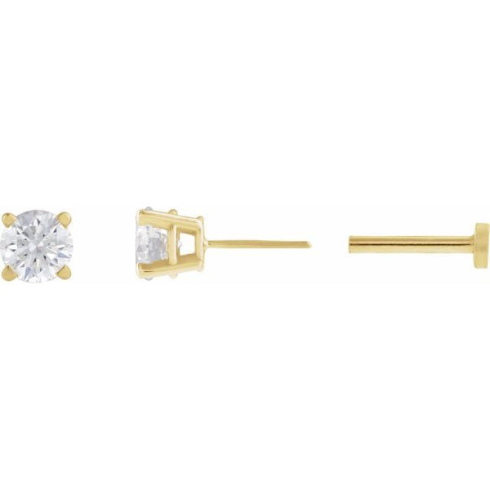 14K Yellow Gold 1/4 CT Lab-Grown Diamond Earring