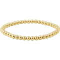 14K Yellow Gold-Filled 4 mm Elastic Bead 6 1/2" Bracelet