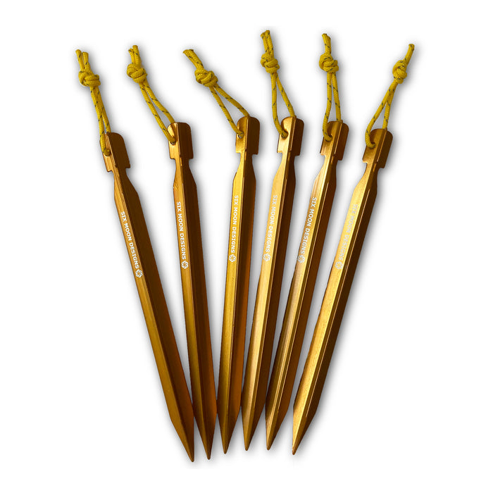 Stake Set laid out on white background