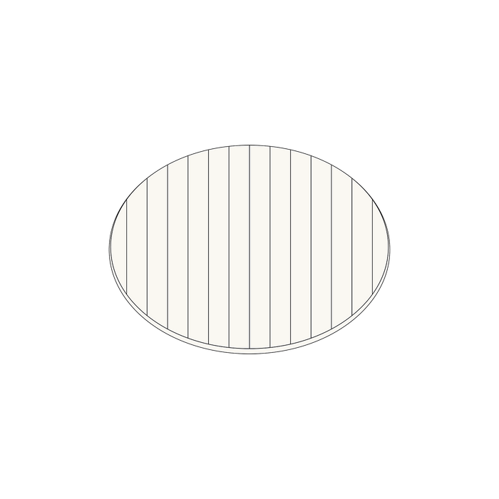Abdeckglas OVAL von GRAU B2C, graues ovales Glas mit feiner Linienstruktur für moderne Lichtdesign-Anwendungen.