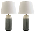 Afener Blue / Beige Ceramic Table Lamp