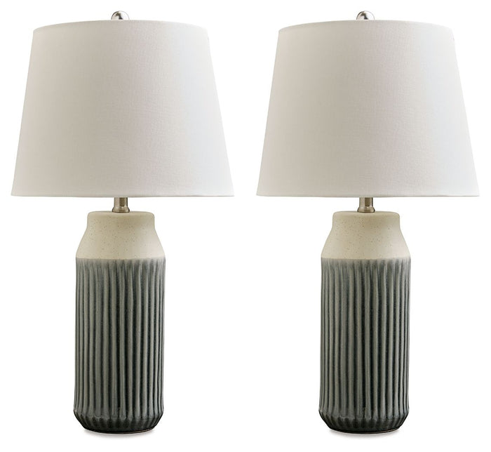 Afener Blue / Beige Ceramic Table Lamp