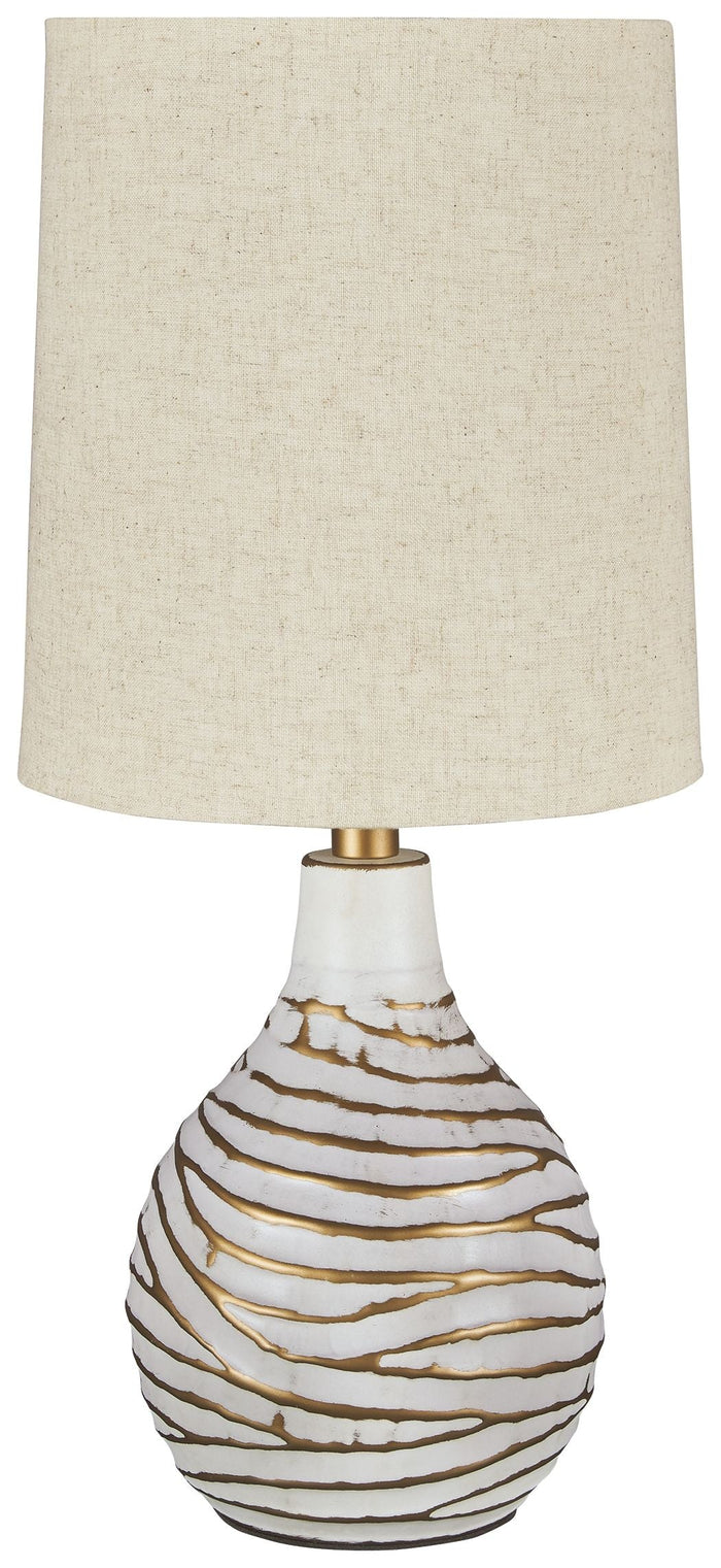 Aleela White / Gold Finish Metal Table Lamp