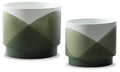 Ardenridge Green / White Planter Set