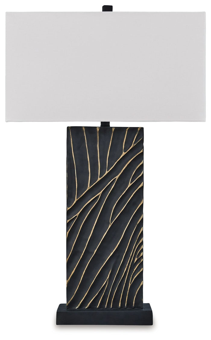 Bartlen Black / Gold Finish Poly Table Lamp