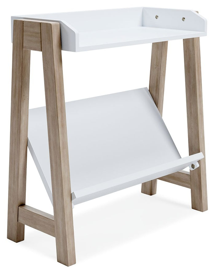 Blariden White / Tan Small Bookcase