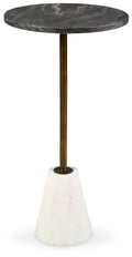 Caramont Black / White / Gold Finish Accent Table With White Base