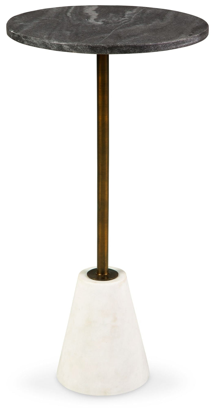 Caramont Black / White / Gold Finish Accent Table With White Base