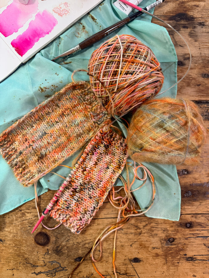 Chelsea Luxe 80/10/10 & Mermaid Suri 2 Skein Kit Boca Sunrise