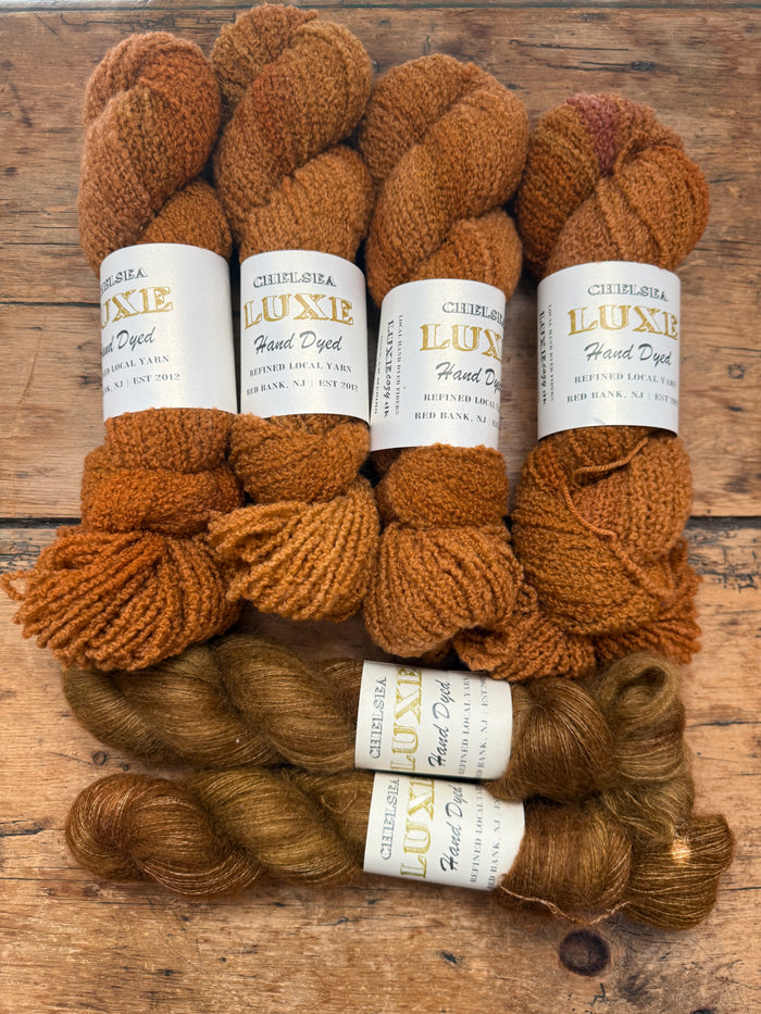 CHELSEA LUXE COZY DK SALE OOAK SKEINS & Mohair 6 skein yarn kit CLAY