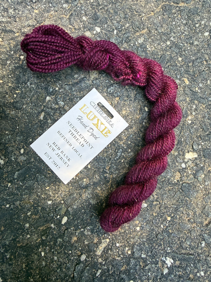Chelsea Luxe Glitter Needlepoint Thread Berry Crush