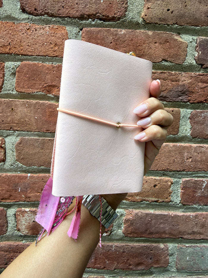 Chelsea Notes Passport Leather Journal Color Light Pink Butterfly