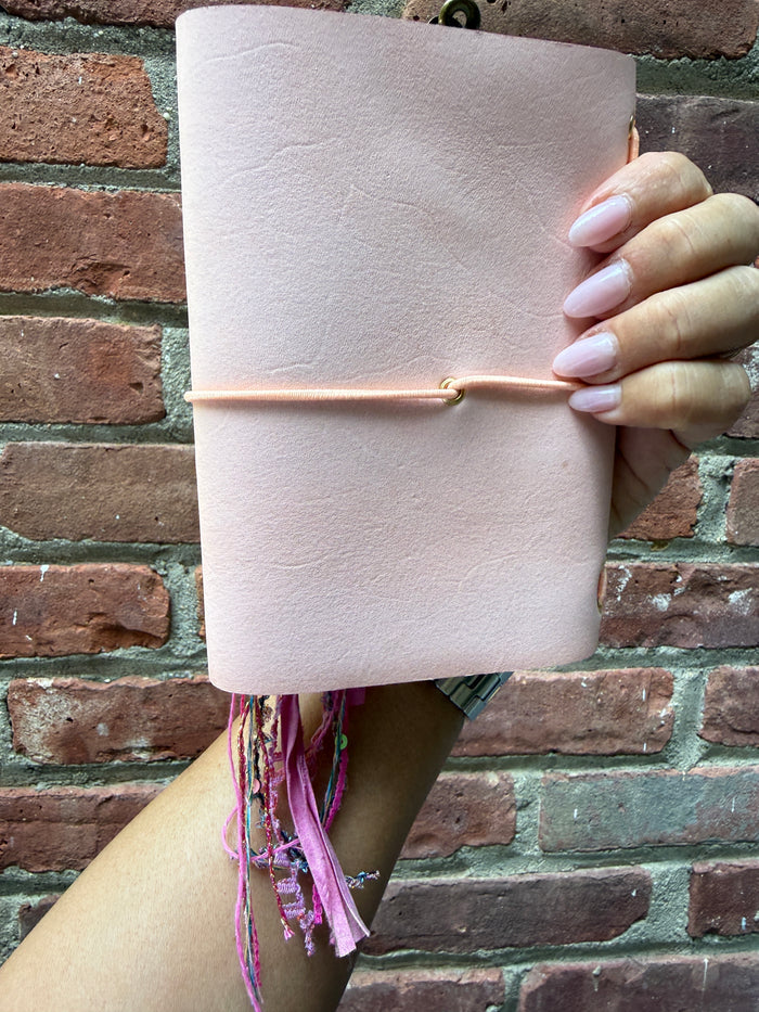 Chelsea Notes Passport Leather Journal Color Light Pink Butterfly