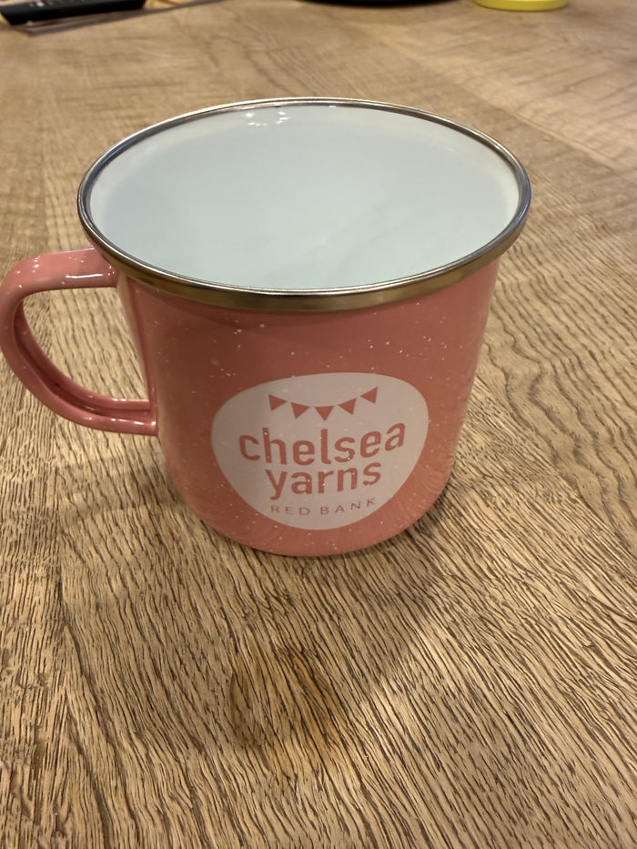 Chelsea Yarns Cozy Cabin Pink Campfire Mug