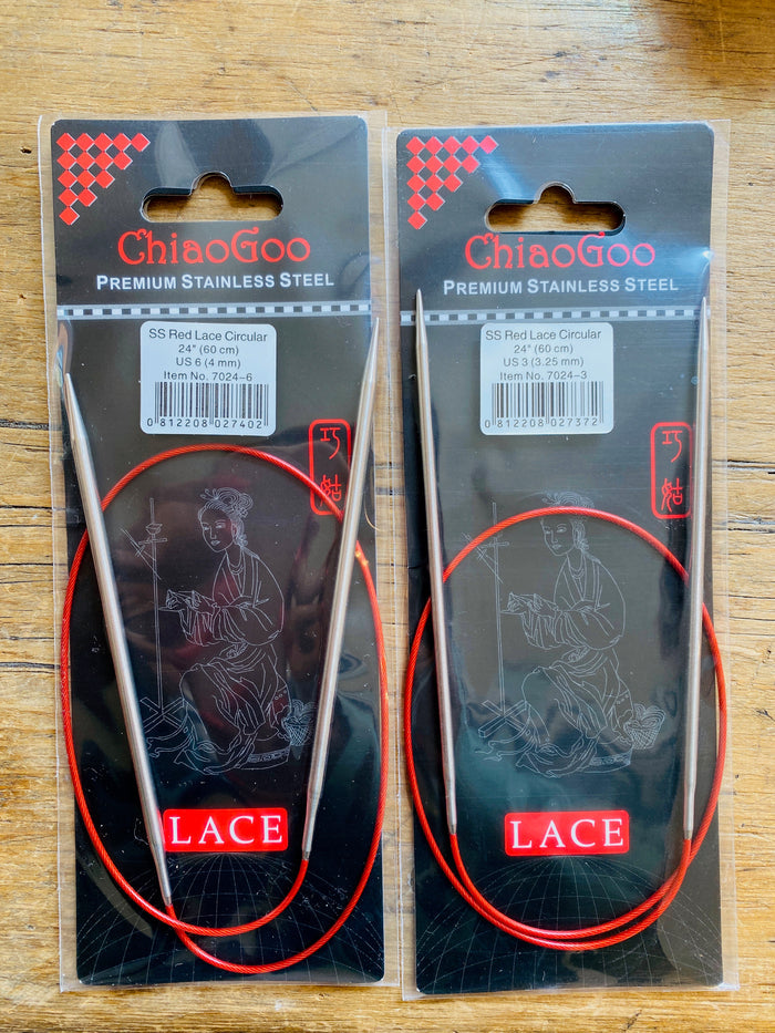 ChiaoGoo Knitting Red Lace Needles Size 40"