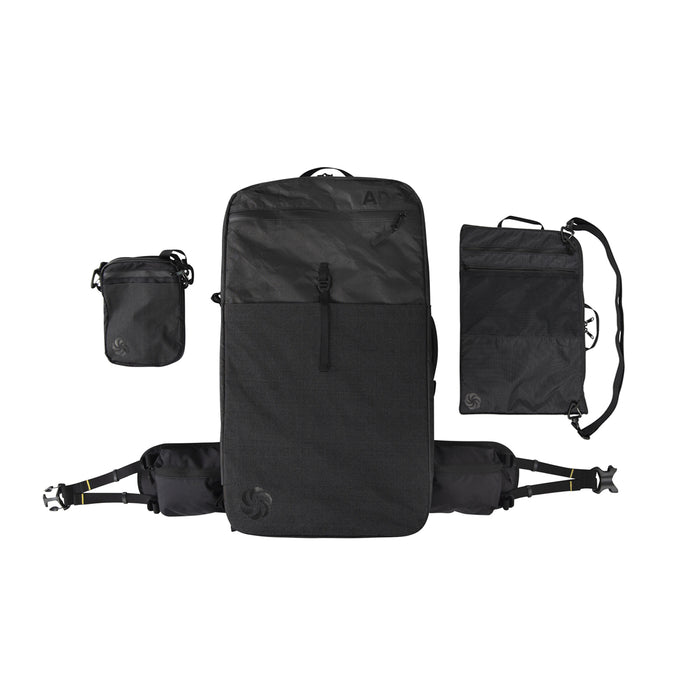 Back ADC Pack with the Passport Pouch and Laptop Sleeve on a white background