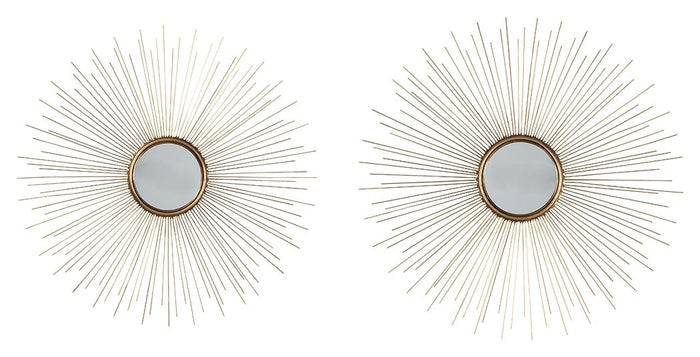 Doniel Antique Gold Finish Accent Mirror Set