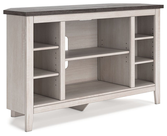 Dorrinson Two-tone Corner TV Stand/Fireplace OPT