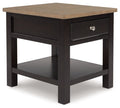 Drazmine Brown Rectangular End Table