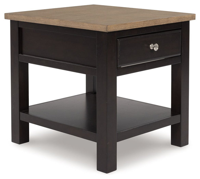 Drazmine Brown Rectangular End Table