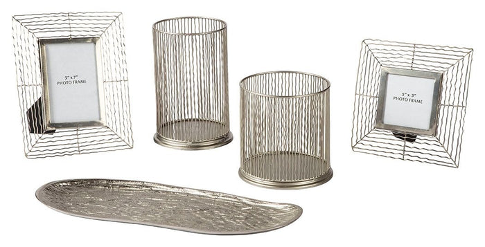 Dympna Silver Finish Accessory Set