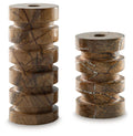 Emsleyfield Tan Candle Holder Set