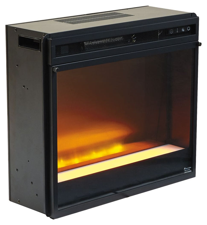 Entertainment Black Fireplace Insert Glass/Stone
