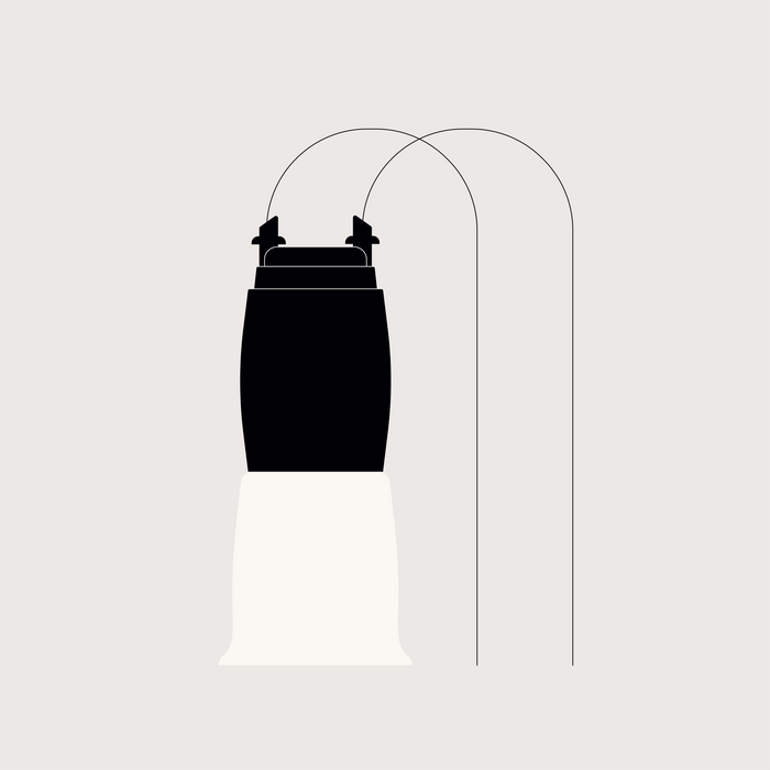 Minimalistische, moderne Fassungseinheit OH CHINA LED von GRAU mit klarer Form und hochwertigem Design für innovative Lichtkonzepte.