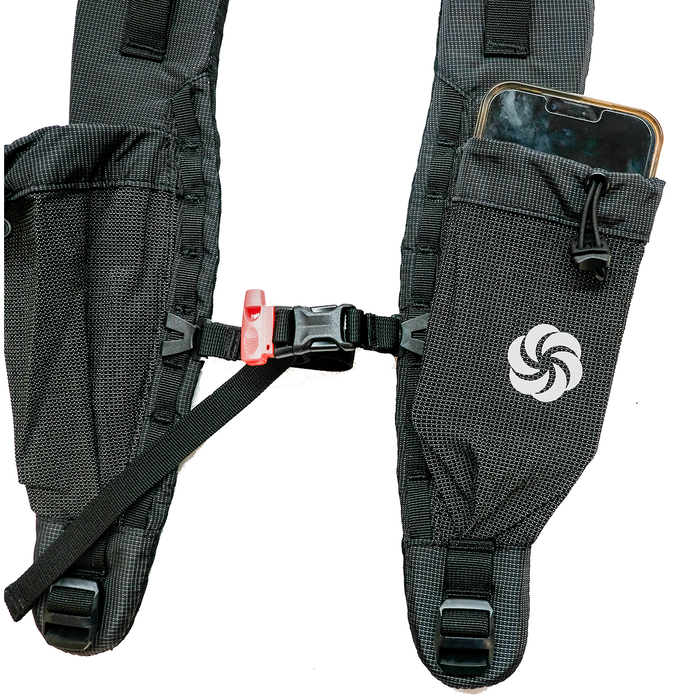 Flight Shoulder Harness pocket with phone