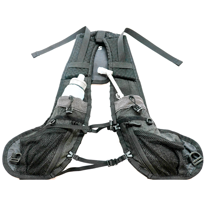 Flight Vest Harness pockets with water bottles