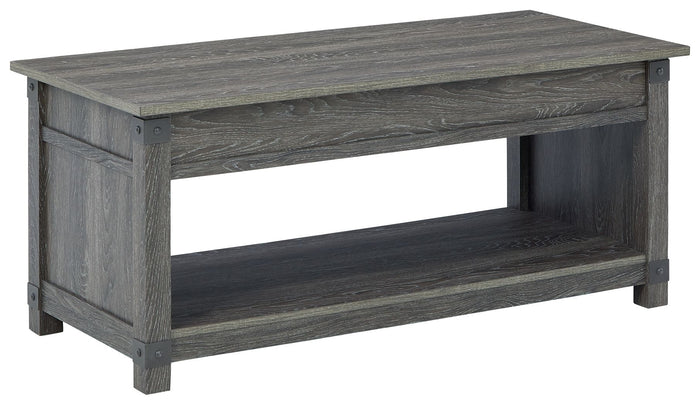 Freedan Grayish Brown Rect Lift Top Cocktail Table