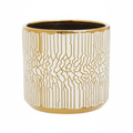 Honna Small White Gold Ceramic Planter