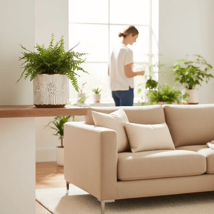 Honna Small White Gold Ceramic Planter