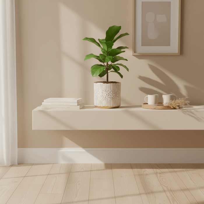 Honna Small White Gold Ceramic Planter