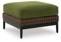 Horizon Hall Brown / Green Ottoman With Cushion