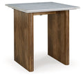 Isanti Light Brown / White Rectangular End Table