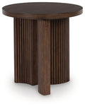Korestone Dark Brown Round End Table