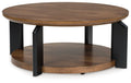 Kraeburn Brown / Black Round Cocktail Table