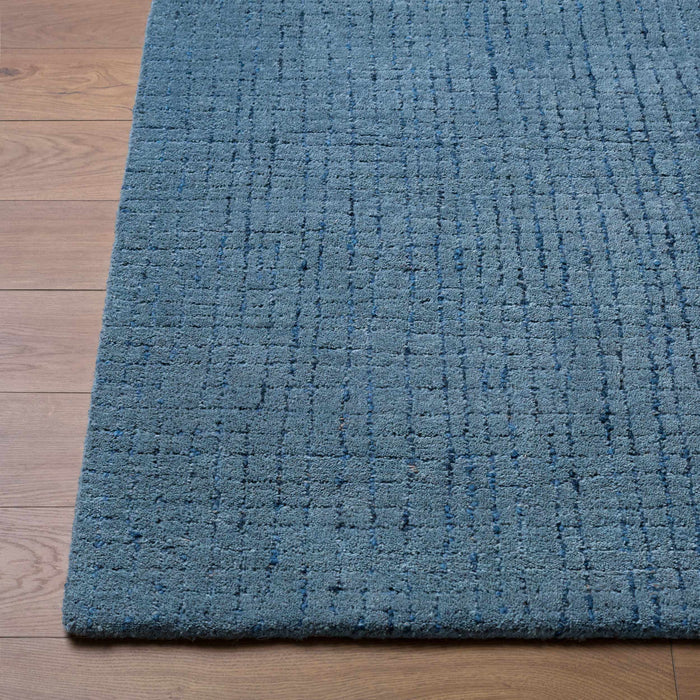 Kynton Blue Modern Minimalist Handmade Area Rug