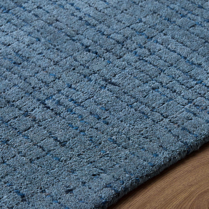 Kynton Blue Modern Minimalist Handmade Area Rug