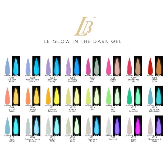 LB GLOW in the Dark Gel Professional Collection (G01-24)