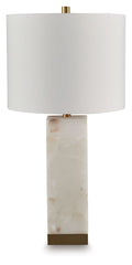 Linderfield White / Gold Finish Alabaster Table Lamp